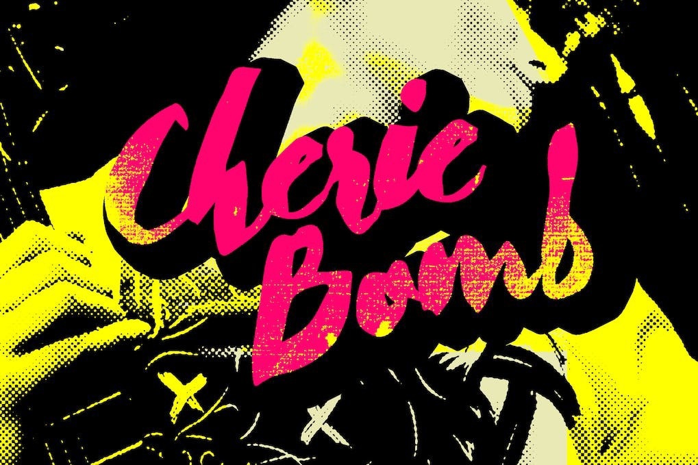 Beispiel einer Cherie Bomb Regular-Schriftart